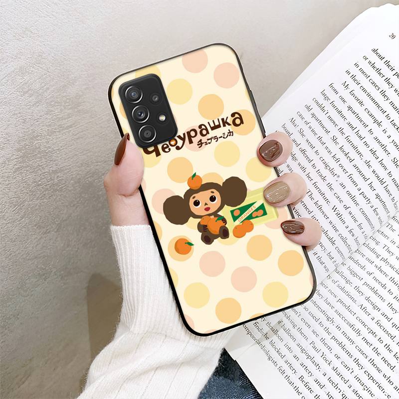 RUICHI pouzdro na telefon Čeburaška pro Samsung Galaxy A02 A12 A21 A22 A32 A41 A42 A51 A71 A72 skořepina