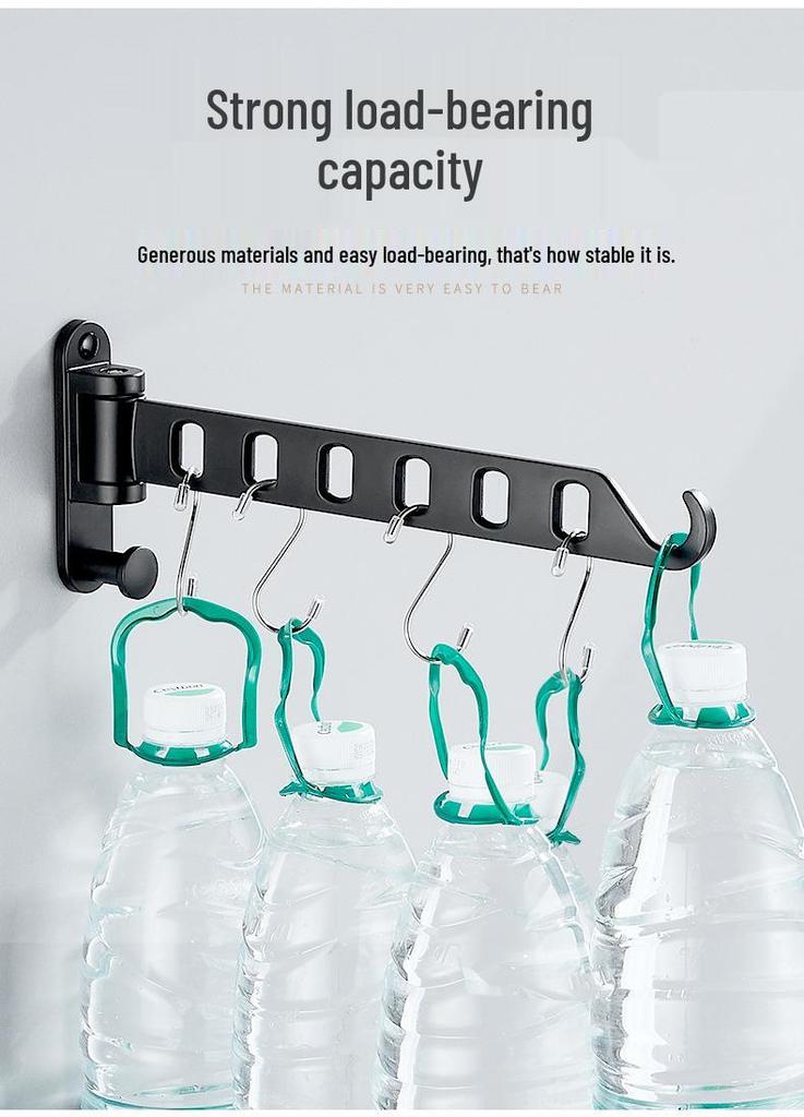 Invisible Wall-Mounted Folding Clothes Rack - No-Drill Bathroom or Balcony Storage Solution