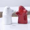 Ceramic Ghost Funny Mini Pepper Salt Pot Seasoning Pot Creative Hug Little Couple Home Artcraft Bottle Jar Wedding Gift Ornament