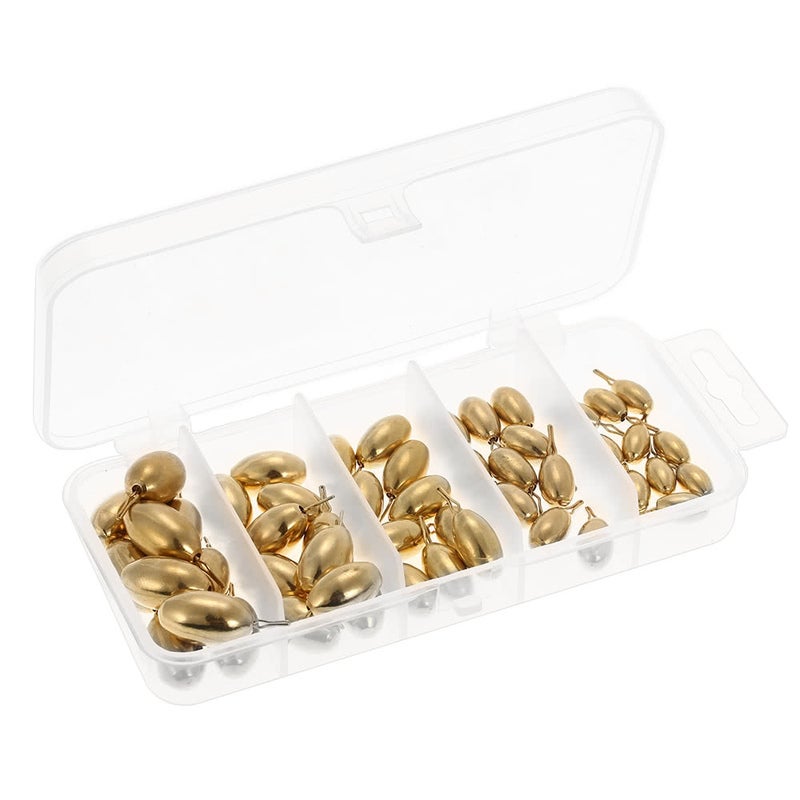 Sinkers & Weights 50Pcs Assorted Copper Sinker Bulk Set Box Elliptic Swivel Kit Casting Drop Fishing Tackle Accessories