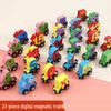 Wooden Magnetic Number Train for Kids - Pull-Along Block Toy