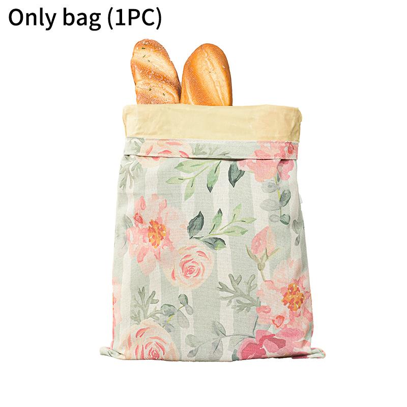 

L Zipper Linen Cotton Beeswax Bread Bag Double-Layer with Buckle Reusable Food Storage for Bakery Eco-Friendly Sandwich Wrap
