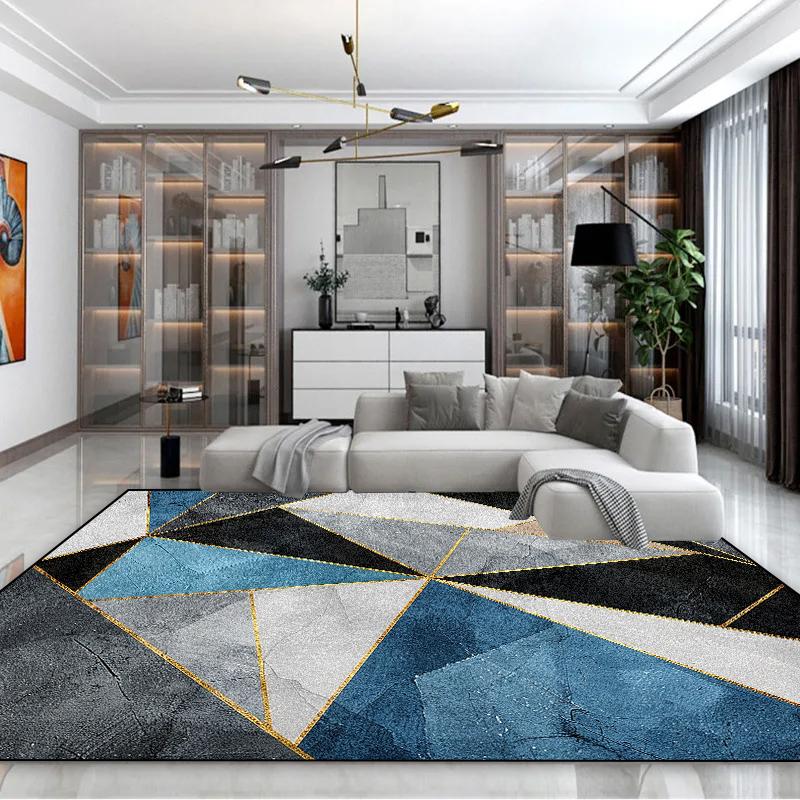 Modern Luxury Geometry Carpet Large Area Living Room Decoration Home Rugs Non-slip Sofa Coffee Table Mat Comfort Bedroom Rug