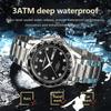POEDAGAR Fashion Luxury Man Clock Waterproof Luminous Date Week Wristwatch Stainless Steel Quartz Business Watches for Men