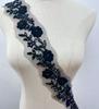 RM-802 Hot Sale Beaded Rhinestone Flower Lace Applique Trim Sewing Motif Embroidery