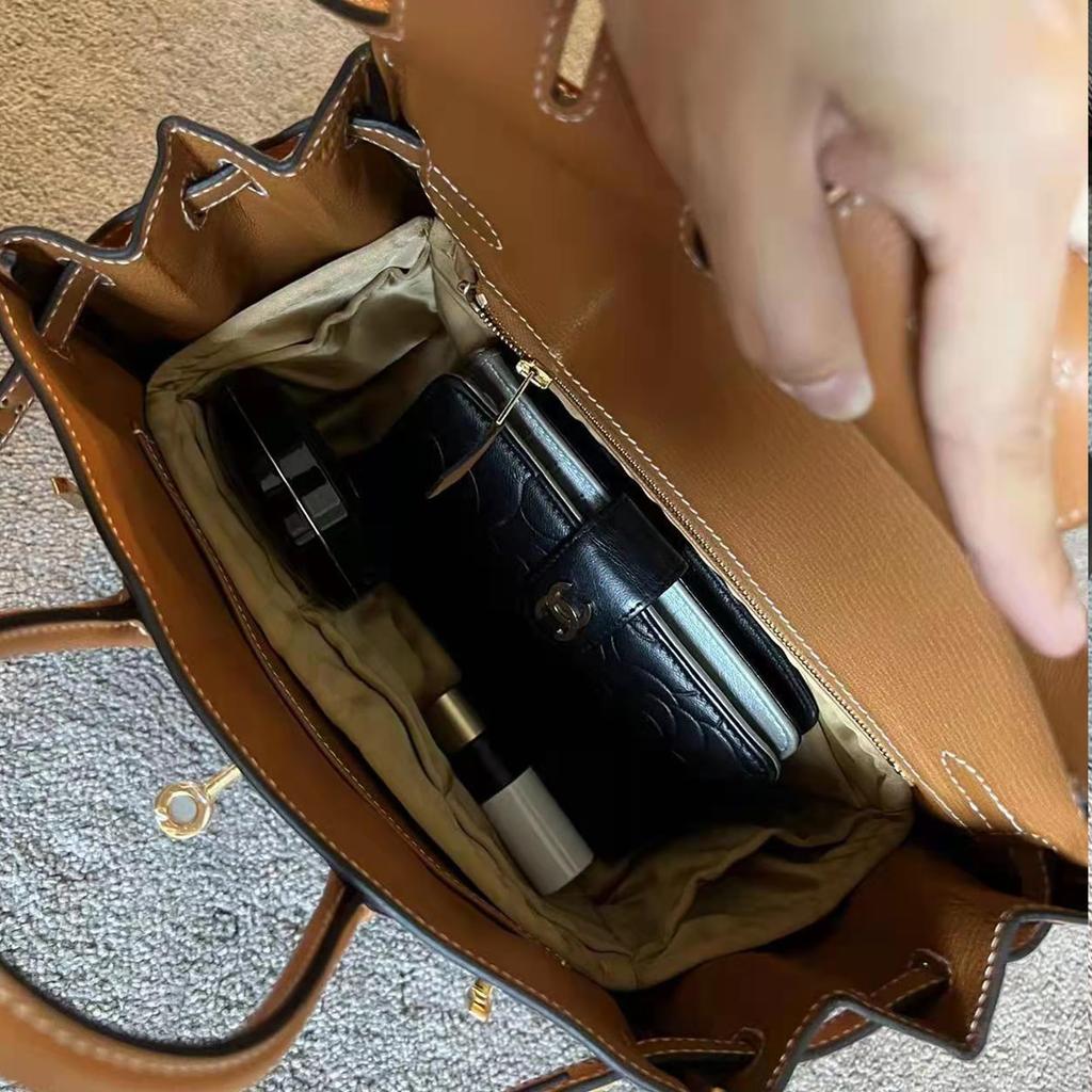 KINGS IN BAG Luxury Lightweight Storage Bag Satin Bag Inner Applicable To Birkin 25 Applicable To Birkin 25 Birkin Bag-in-bag Bag-in-bag (sesame, 25)