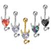 Kupfer Kristallkugel Bauchnabelringe Eleganter Glänzender Körperschmuck Runde Edelstein Bauchnabelpiercing Geschenk
