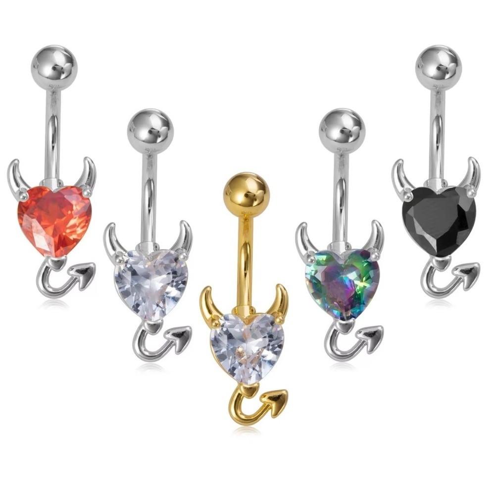 Kupfer Kristallkugel Bauchnabelringe Eleganter Glänzender Körperschmuck Runde Edelstein Bauchnabelpiercing Geschenk