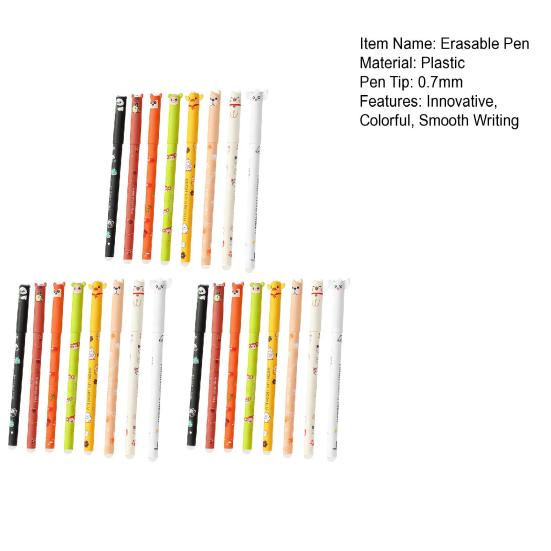 Cartoon Erasable Pen Set 8 Colors Smooth Writing Gel Pens Cute Animal Designs 0.7mm Ink Erasable Gel Pens for Reusable Notes Holiday Cards