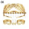 1 ensemble Ensemble de bijoux de cheveux de déesse grecque Bijoux de cheveux vintage Tiara dorée Boucles d'oreilles Bracelet Pour mariage Costume Célébration
