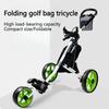The Portable Three Wheeled Cart for Golf Courses Is Foldable Easy To Carry Sturdy and Durable, Convenient for Storing Golf Carts