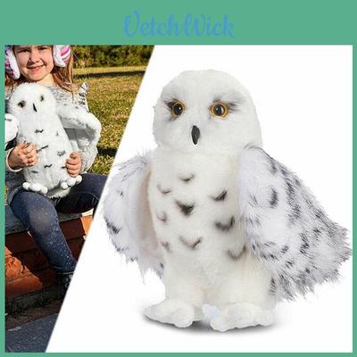Enchanting Wizard Snowy Owl Plush Toy Fluffy Stuffed Animal Gift For Young Children
