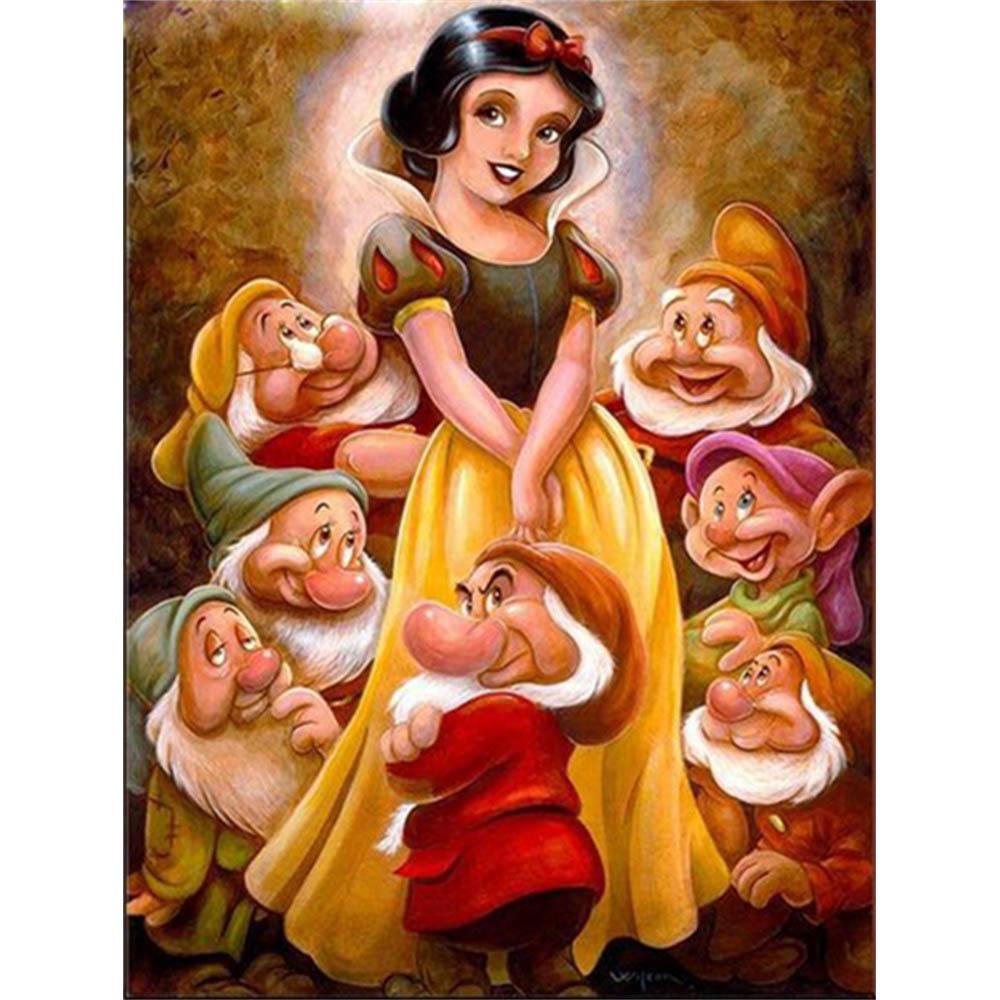 Disney Biancaneve e i Sette Nani Pittura Diamante 5D Piena di Diamanti Fai da Te Pittura Diamante Fatta a Mano Kit Pittura Decorativa Cartone Animato