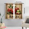 2D Flat Printing 2pcs Window Drapes Apple Versatile 100% Polyester,Without Electricity Birthday Party for Holiday Family Party