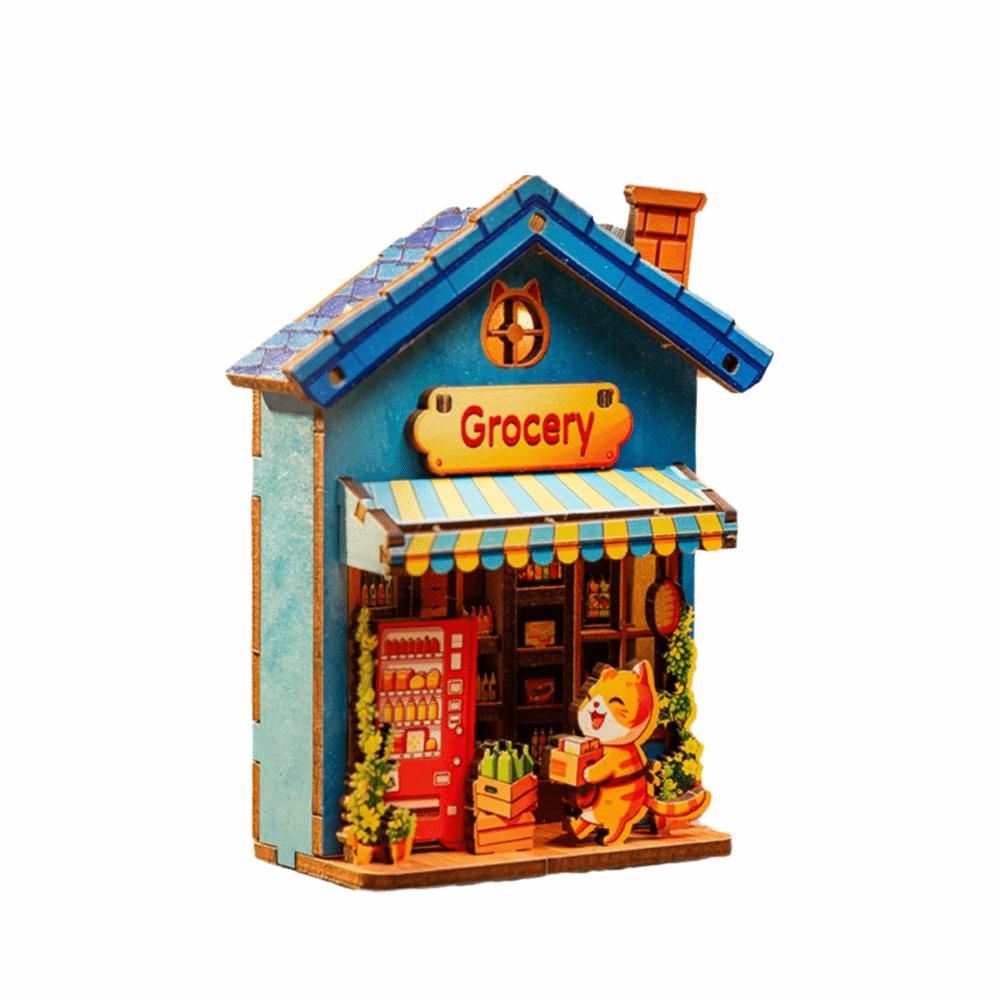 Animals Shop Fridge Magnet DIY DIY Handcraft 3D Puzzle Model Kit Creative Mini House Puzzle