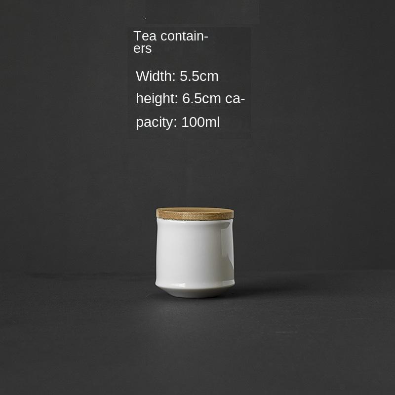 European White Porcelain Jar Bamboo Lid Seal Portable Tea Box Moisture Resistant Coffee Candy Tank Decorative Jar Home Decor New
