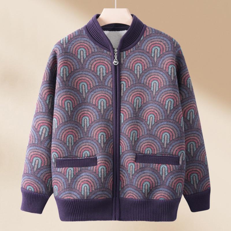 Winter knitted sweater autumn loose top women's fleece thickened autumn and winter sweater