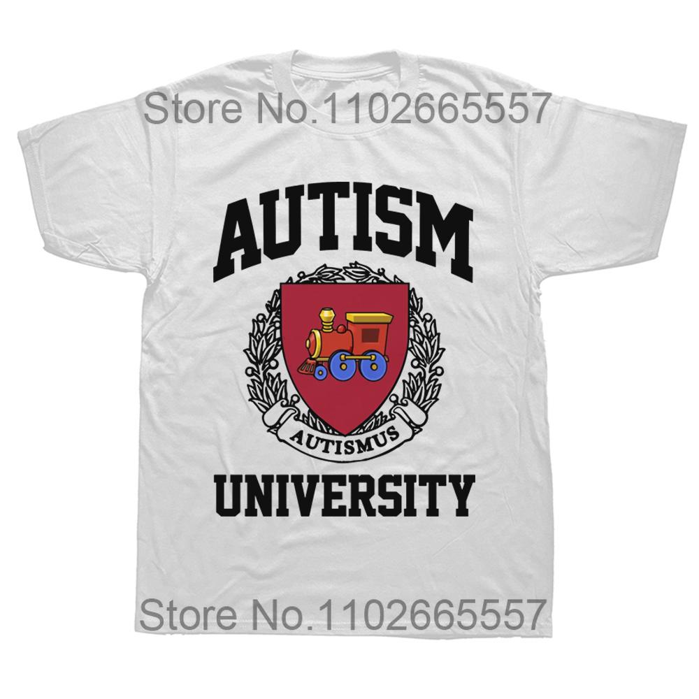 Autism University Autismus T Shirt Funny Autistic Intreovert Humor Gift Graphic T-shirt 100% Cotton Soft Unisex Tee Tops EU Size