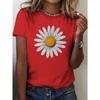 Peaceful Daisy Flower Graphic Pure Harajuku Short Sleeve Casual Women's T-shirt Clothing Street Tops Tees Clothes