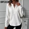 Women's Fashion Autumn Winter V-Neck Long Sleeve Casual Blouses & Shirts