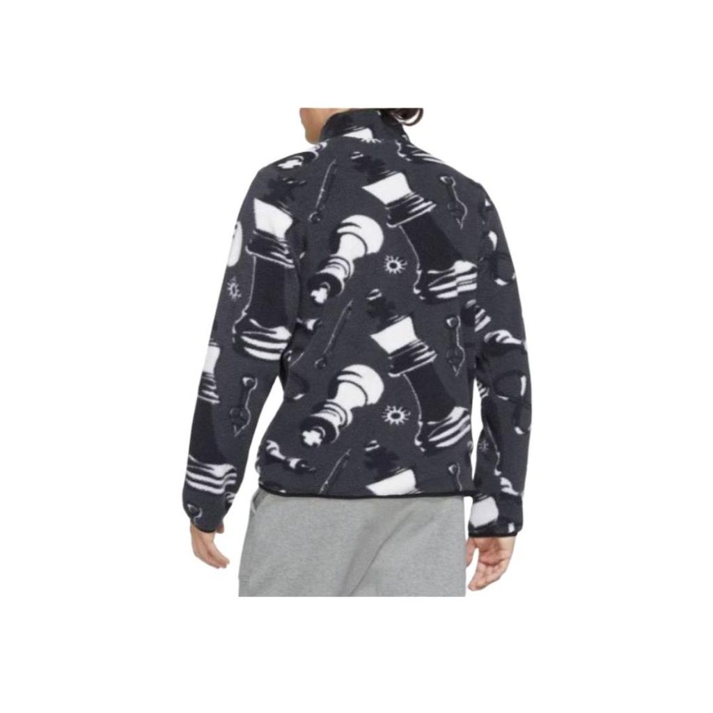 Nike Pattern Print Zip-Up Stand Collar Jacket Men Jackets Black DQ6127-070