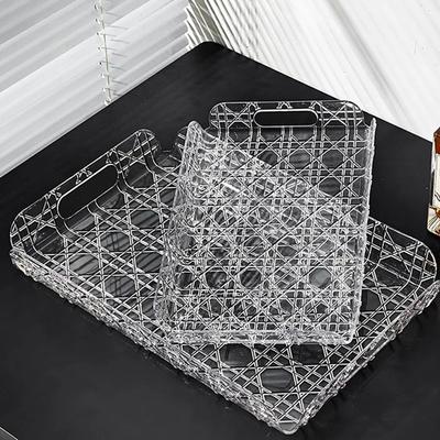 Household Rectangular Storage Tray Cup Water Cup Storage Tea Tray Light Luxury High-End High Aesthetic Tea Set Home Decoration