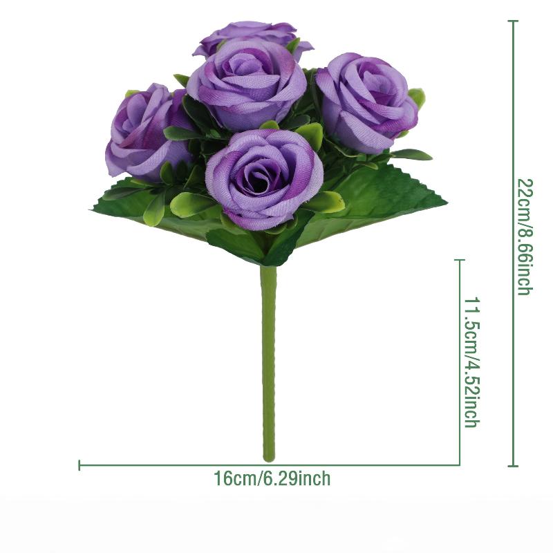 Silk Cloth Artificial Pansy Flowers DIY Phalaenopsis Simulated Rose Bouquet Soft Dyed Edged Flower Bouquet Photography Props