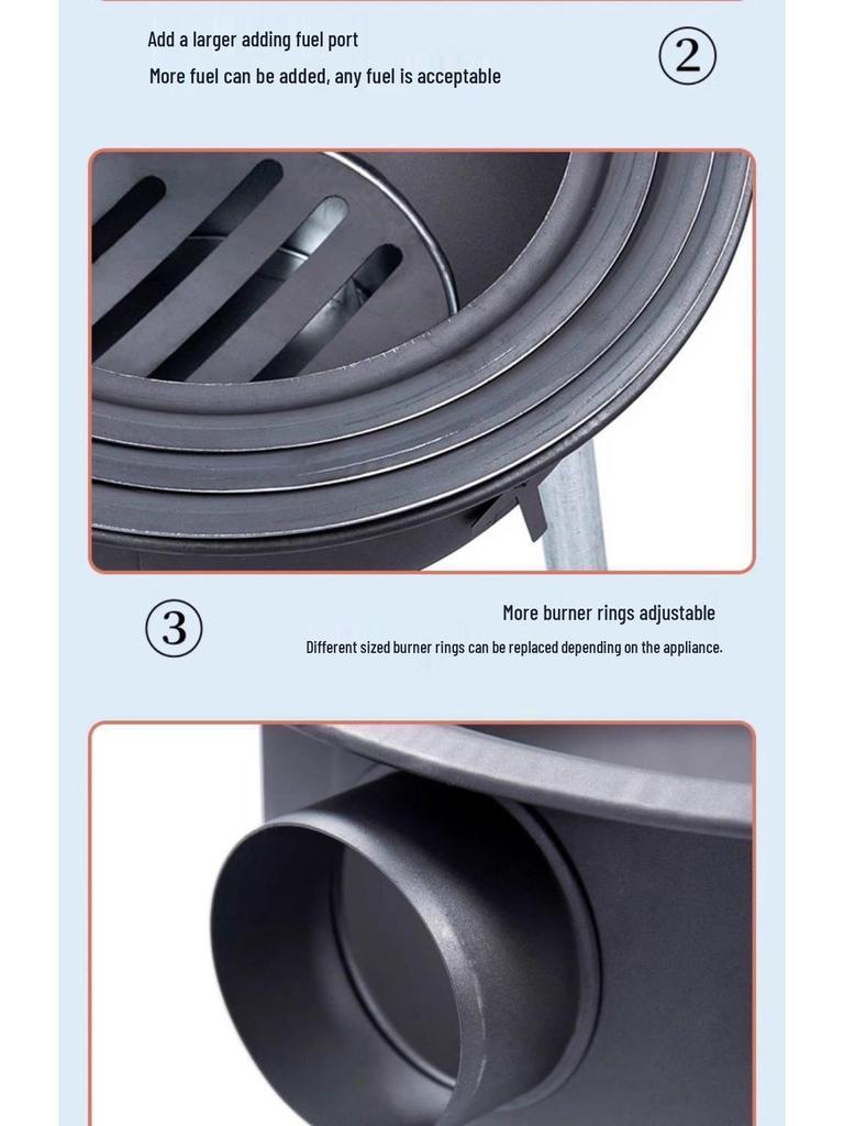 Thickened Movable Outdoor Wood-Burning Stove for Large Pots - Perfect for Family Use in Rural Areas