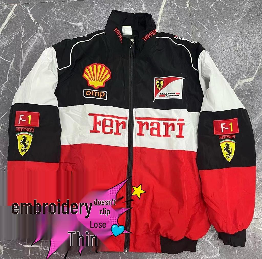 F1 Embroidery Racing & Cycling Suit - Retro American Style Jacket for Men & Women