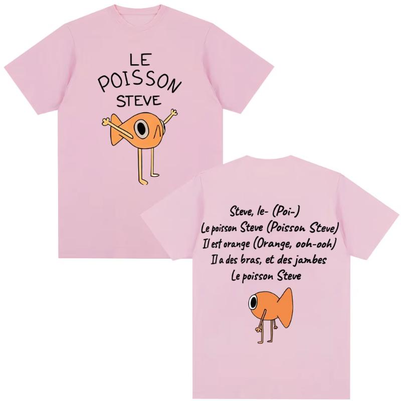 2026 New Goldfish Steve Fermi Goldfish Expression Printed Tshirt Summer Trend Fan Enthusiast Printed Top Street Style Shirt