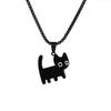 New Walking Cat Pendant Titanium Steel Simple Necklace Jewelry for Men and Women