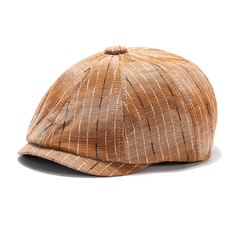 

Полосатая восьмиугольная кепка, мужская британская винтажная кепка художника, кепка газетчика, женская кепка хаки