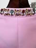 2025 Spring European & American Fashion Beaded Rhinestone Jacket & Skinny Pants Set