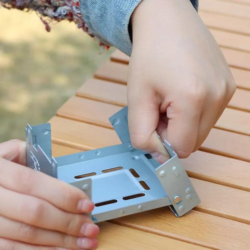 Outdoor Camping Alcohol Stove Camping Portable Solid Alcohol Stove German Folding Stove Card Stove Foldable Alcohol Stove