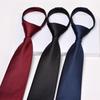 Krawatte Herren Reißverschluss Knotenfrei Klassisch Blau Schwarz Burgunder Einfarbig Gestreift Anzug Kleid Kragen