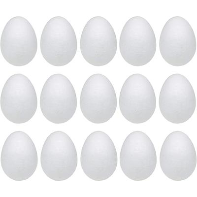 20pcs White Foam Eggs Easter DIY Painting Craft Fake Styrofoam Egg Easter Home Decoration Supplies Kids Favors Toy Gifts