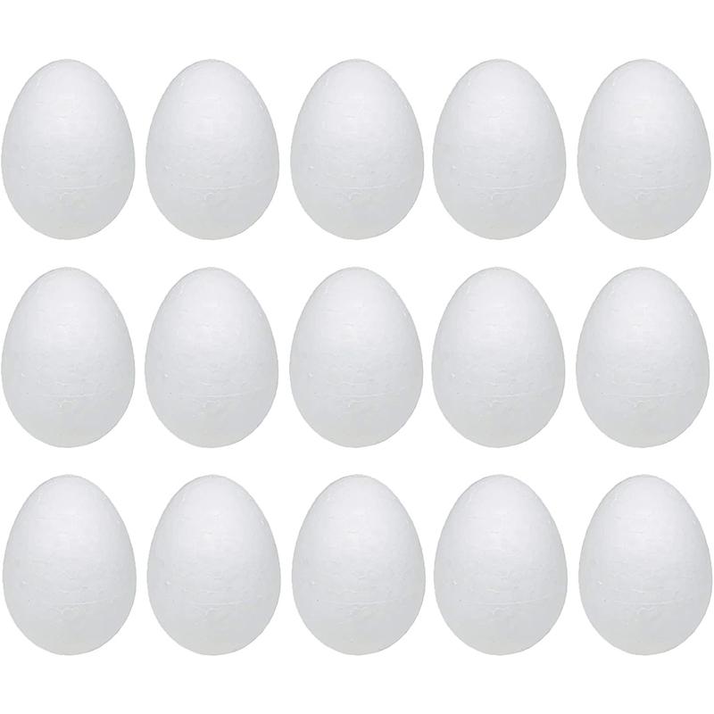 20pcs White Foam Eggs Easter DIY Painting Craft Fake Styrofoam Egg Easter Home Decoration Supplies Kids Favors Toy Gifts