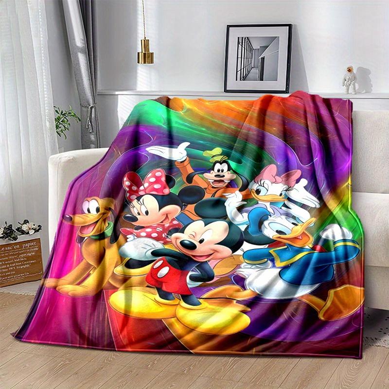 1pc Colorful Cartoon Characters Blanket, Perfect for Home Decor, Gift Idea, Suitable for All Seasons, Vibrant Mickey Mouse, Minnie Mouse, Pl
