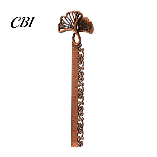 Metal Bookmark Ruler Butterfly Ginkgo Ruler, 2 in 1 Measuring Page Marker Ultra-thin for Students, Thin Book Mark with Scale, Creative School