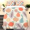 Cartoon All-Over Fruit Pattern Duvet Cover Set, HD Digital Print, Zipper Closure, 135x200cm Bedding Decor