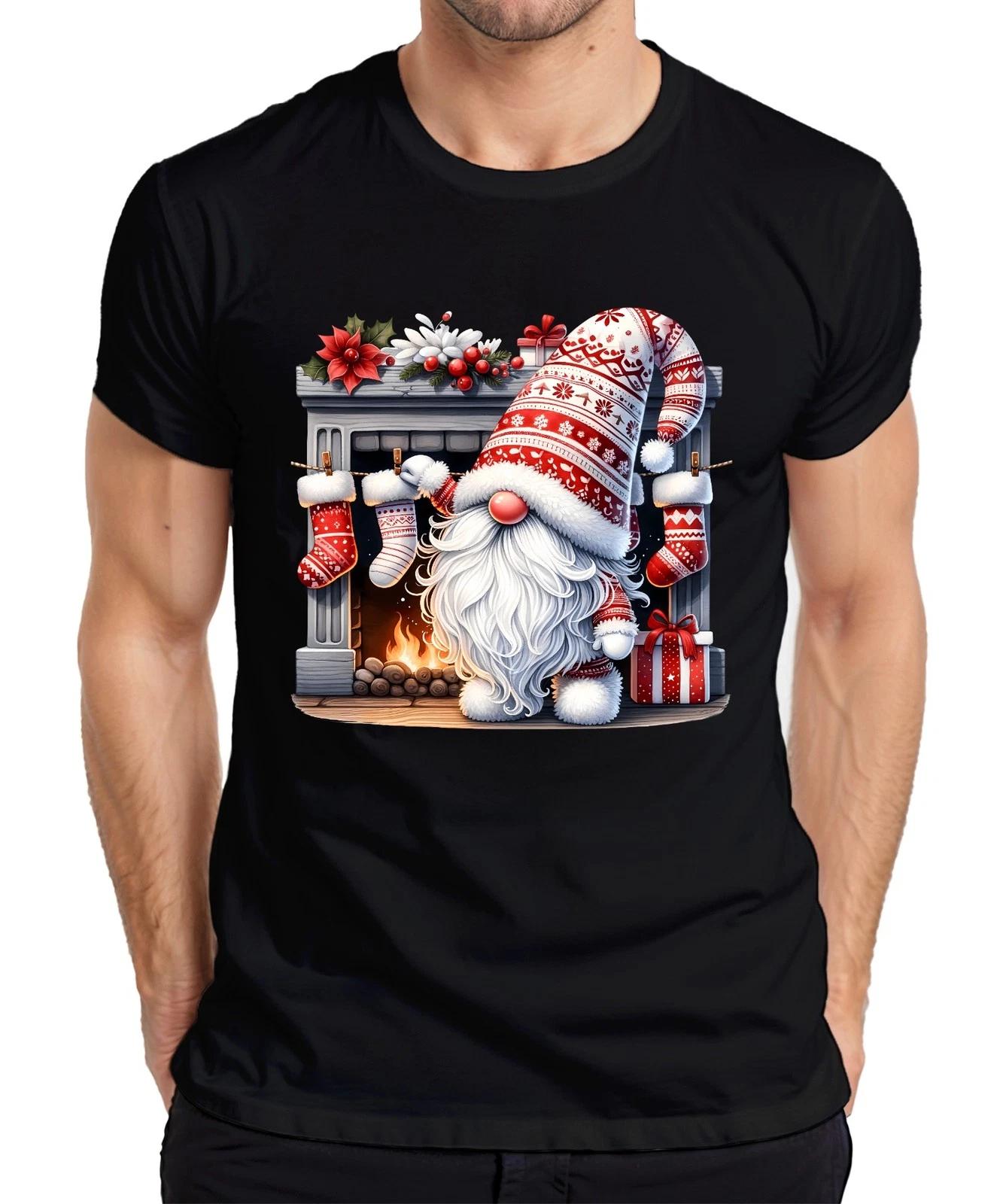 Niedlicher Weihnachtsmann Kamin Weihnachtsstrümpfe Geschenk Deko Herren T-Shirt XS