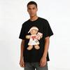 Christmas Gingerbread Man Print Casual Top Pure Cotton T-shirt