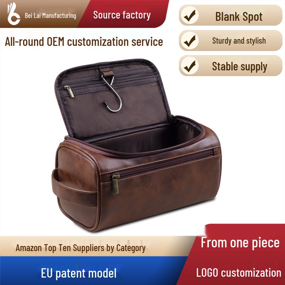 Large Capacity Waterproof PU Leather Makeup Bag - European American Travel Storage