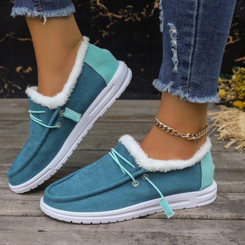 Maokou Low-top Cotton Shoes Women's New Large-size Lace-up Large-size Warm Short Casual Single Shoes