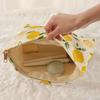 Fresh Lemon Corduroy Cosmetic Bag Large Capacity Makeup Bag Multifunctional Travel Storage Bags For Girls Gift