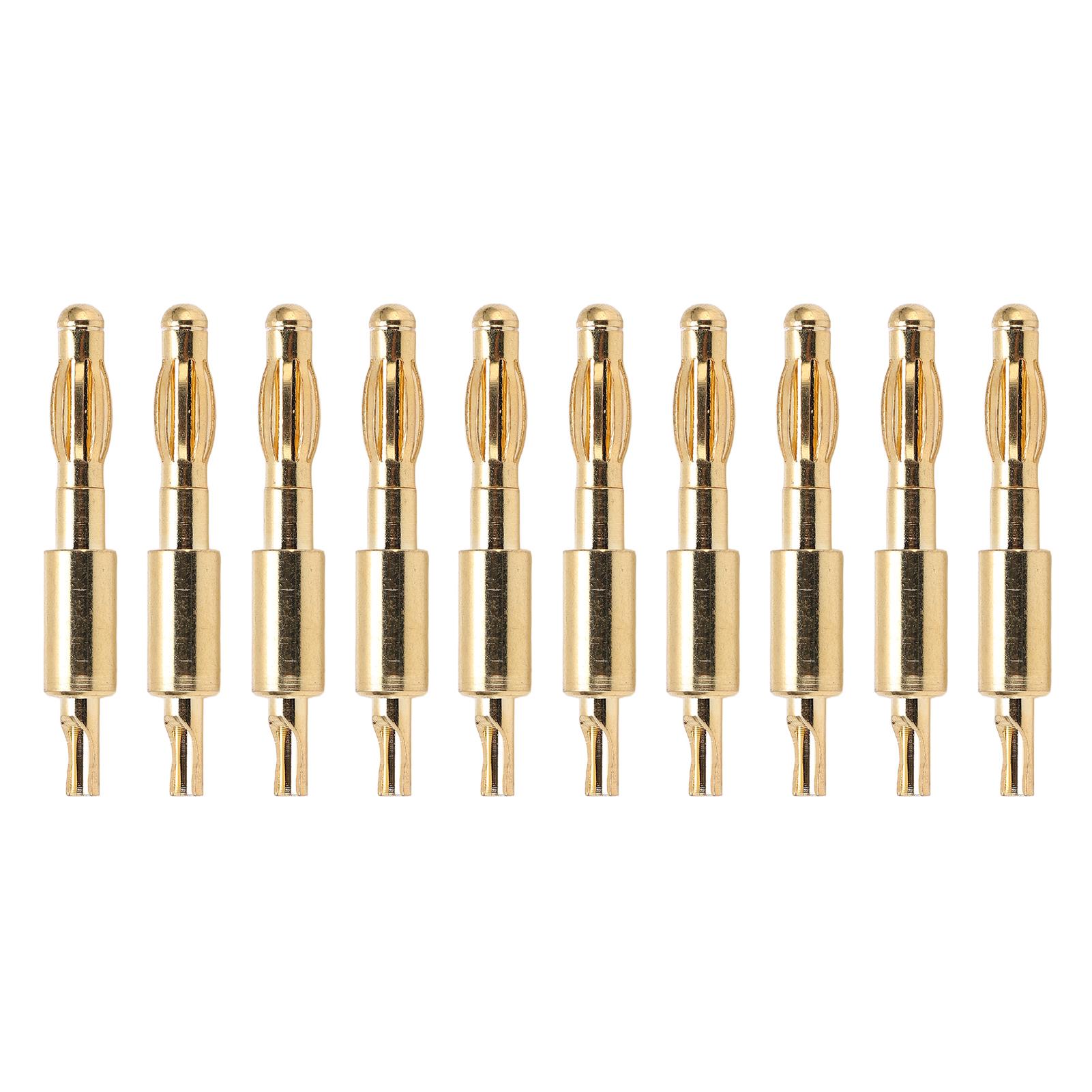 

10pcs 4mm Banana Plug Male Connector Gold Plated Solder Type Adapter for DIY Electrical Testing
