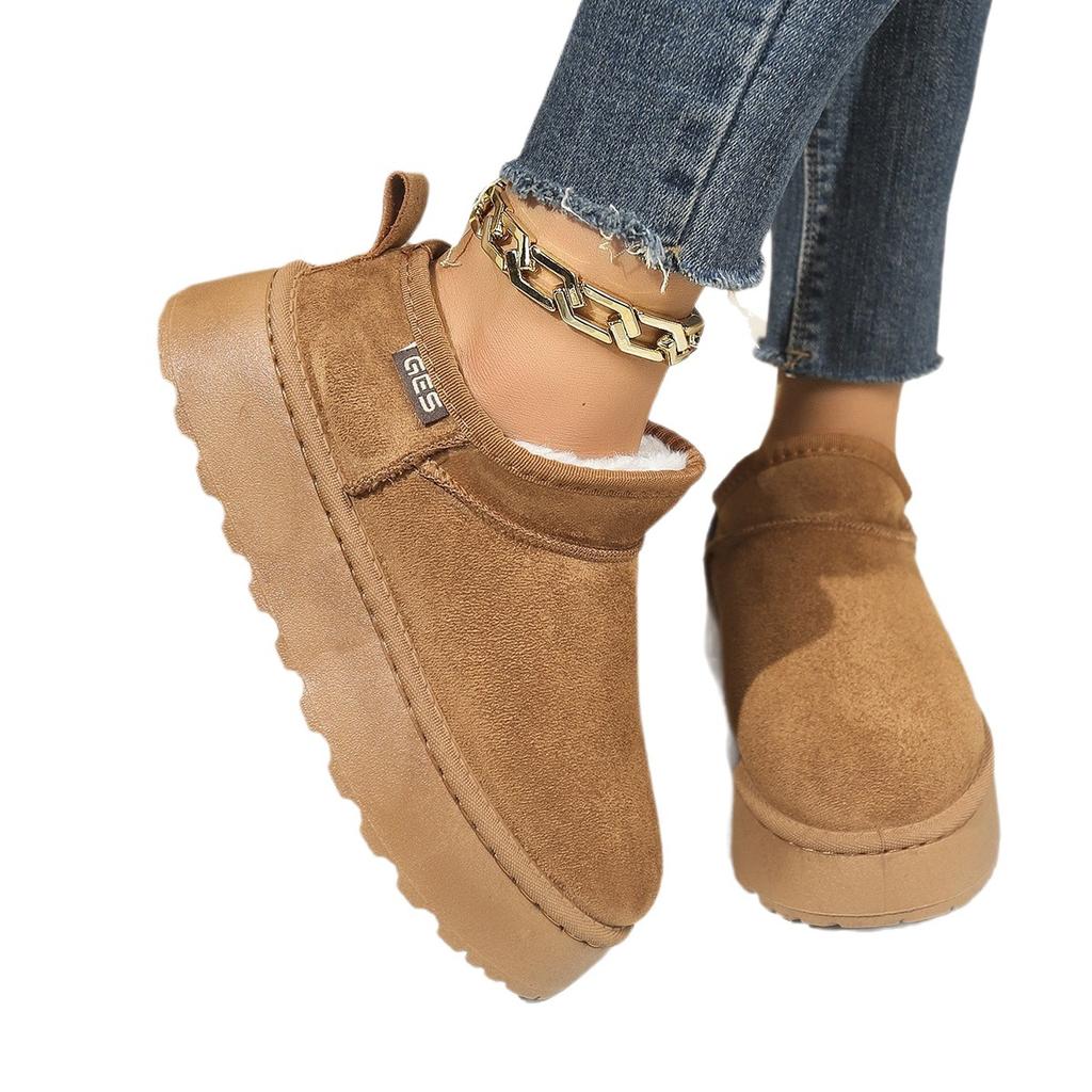 Foreign trade large size women's shoes autumn and winter new thick-soled piled thickened warm cotton shoes snow boots women