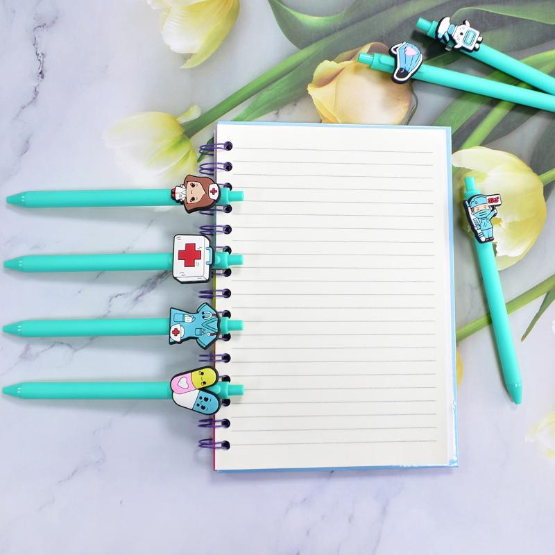 10Pcs Simple Medical Clothing Modeling Ballpoint Pen, Color Series Push Pen, Medical Theme Gift Pen Ballpoint Pen