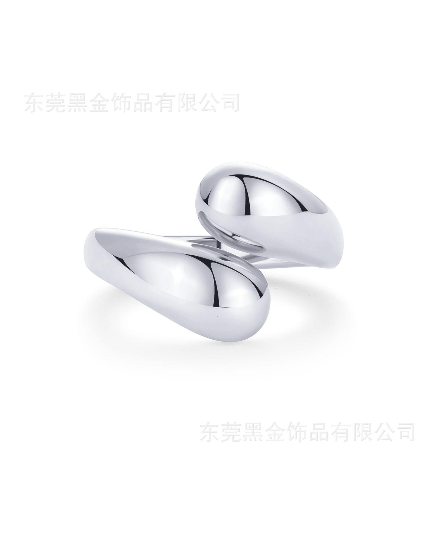 

Кольцо-змея из титановой стали, регулируемое, в форме капли воды No. 7 серебряный