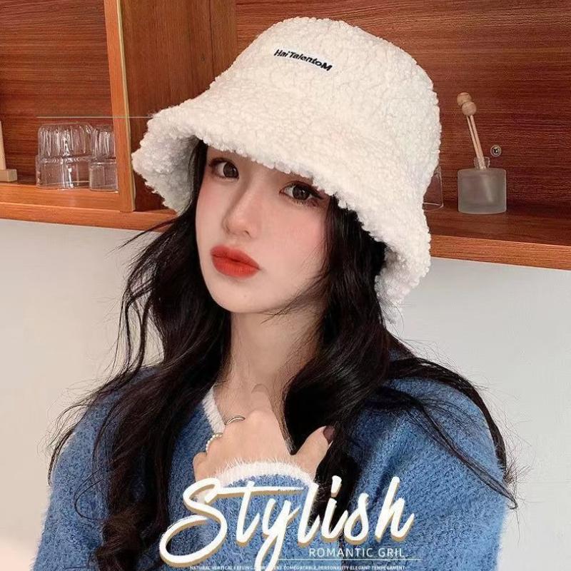 Autumn and Winter Women Warm Fisherman Cap Embroidered Letters Outdoor Windproof Fashion Caps
